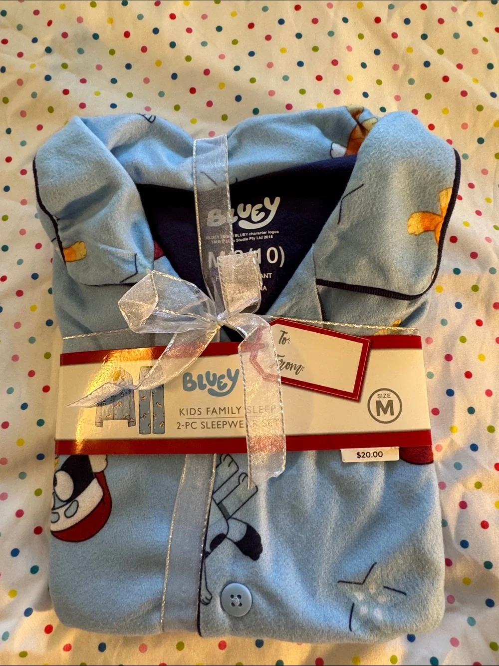Bluey Kids 2-Pc Light Blue Sleepwear Set - Size M